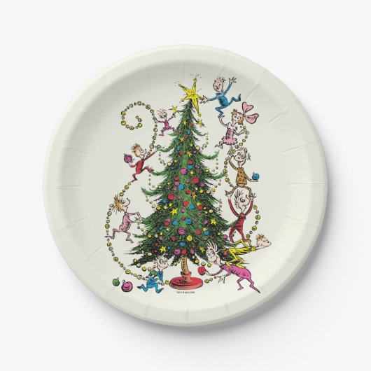 Klassischer Grinch | Weihnachtsbaum Pappteller (Vorderseite)