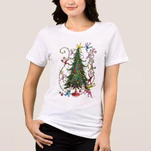 Klassischer Grinch Weihnachtsbaum Tri-Blend Shirt