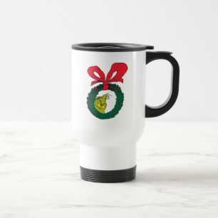 Klassischer Grinch Weihnachtskranz Reisebecher