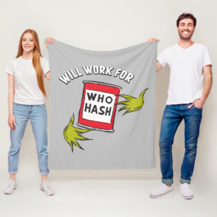 Klassischer Grinch Wird für Who Hash Quote arbei Fleecedecke
