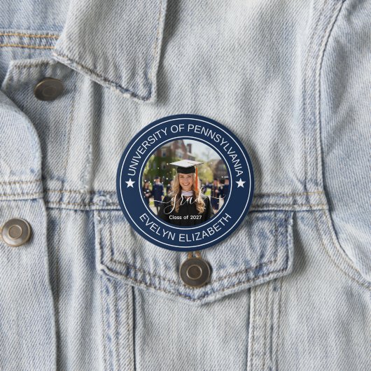 Klassischer großer runder Absolvent moderner Kalli Button (Beispiel)
