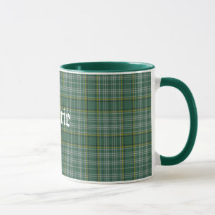 Klassischer grüner Clan Currie Tartan-karierte Tasse