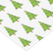 Klassischer grüner leuchtender Weihnachtsbaum-Tisc Tischdecke (Schrägansicht)