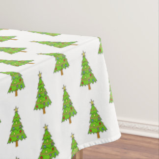 Klassischer grüner leuchtender Weihnachtsbaum-Tisc Tischdecke