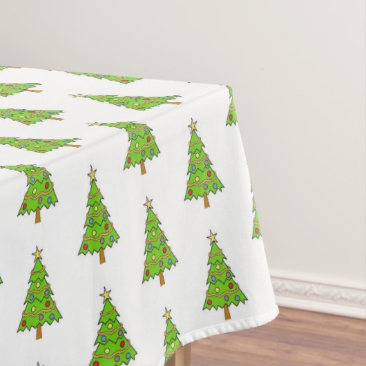 Klassischer grüner leuchtender Weihnachtsbaum-Tisc Tischdecke (Beispiel)