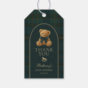 Klassischer grüner Navy-Karobär Teddybär-Baby-Part Geschenkanhänger