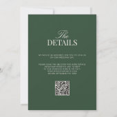 Klassischer grüner Old Money eleganter QR-Code Hoc Einladung (Rückseite)