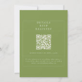 Klassischer grüner QR-Code Detail RSVP Registrieru Einladung (Rückseite)