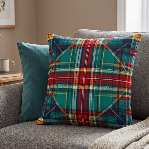 Klassischer grüner roter Tartan-Karo Kissen