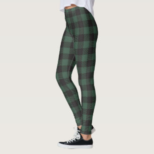 Klassischer grüner schwarzer Buffalo-Tartan-Karo-V Leggings
