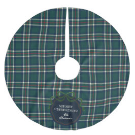 Klassischer grüner Tartan-Karo-Tannenbaumskleid Polyester Weihnachtsbaumdecke