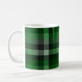 Klassischer grüner Tartan-Karostoff.  Kaffeetasse (Links)