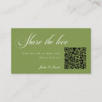 Klassischer grüner Teilen Liebe Hochzeits-QR-Code-