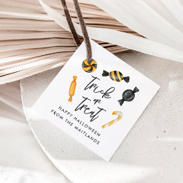 Klassischer Halloween Candy Trick oder Treat Geschenkanhänger