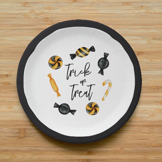 Klassischer Halloween Candy Trick oder Treat Pappteller