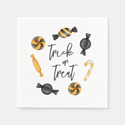 Klassischer Halloween Candy Trick oder Treat Serviette (Vorderseite)