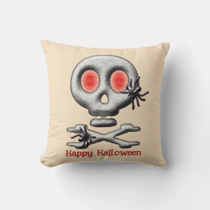 Klassischer Halloween-Schrecklicher Totenkopf und Kissen