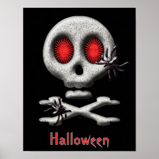 Klassischer Halloween-Schrecklicher Totenkopf und Poster