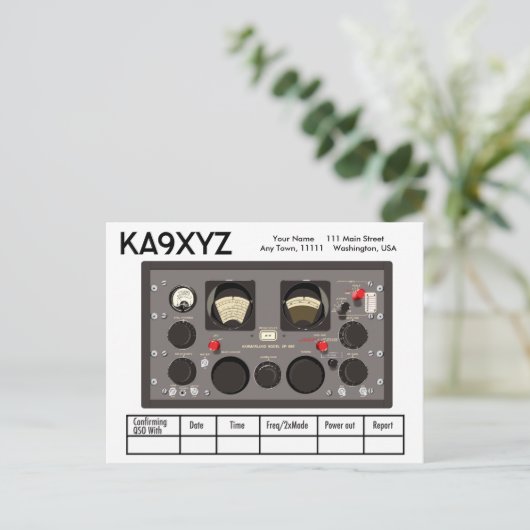 Klassischer Hammarlund SP-600 Radio Receiver QSL Postkarte (Stehend Vorderseite)