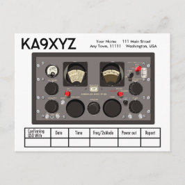 Klassischer Hammarlund SP-600 Radio Receiver QSL Postkarte