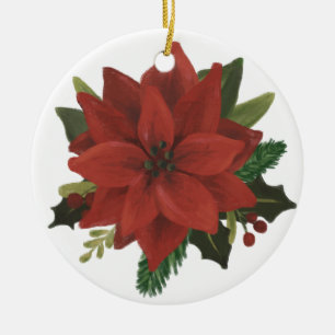 Klassischer handgemalter Weihnachtsstern-Feiertag Keramik Ornament