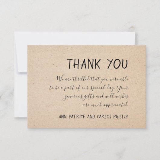 KLASSISCHER HANDGESCHRIEBENER DANK IHRER KARTE - K (Vorderseite)