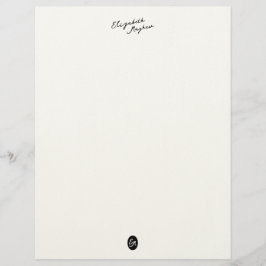Klassischer handgeschriebener Namens-Monogramm-Bri Briefbogen