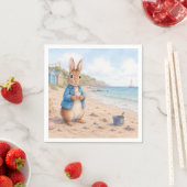 Klassischer Hase an einem Sandstrand Serviette (Beispiel)