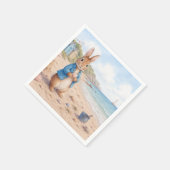 Klassischer Hase an einem Sandstrand Serviette (Ecke)
