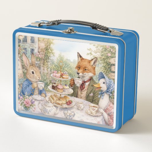 Klassischer Hase Fuchs & Ente Metall Brotdose (Vorderseite)