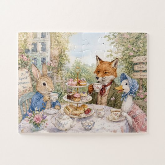 Klassischer Hase Fuchs & Ente Puzzle (Horizontal)