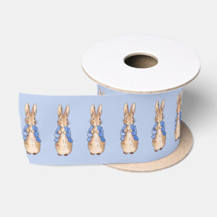 Klassischer Hase im blauen Jackett Satinband