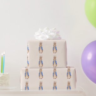 Klassischer Hase in blauer Jacke Geschenkpapier