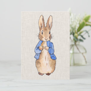 Klassischer Hase in einer blauen Jacke Einladung