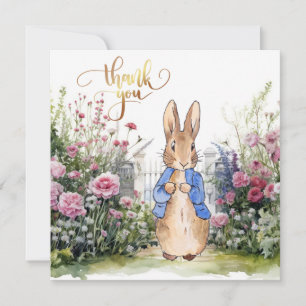Klassischer Hase in seinem Garten Nr. 2 Dankeskarte