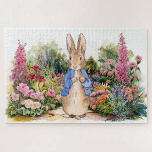 Klassischer Hase in seinem Garten Puzzle