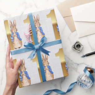 Klassischer Hase Kaninchen 1. Geburtstag  Geschenkpapier