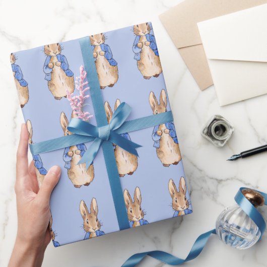 Klassischer Hase mit blauem Jackett Geschenkpapier (Schenken)