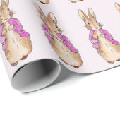 Klassischer Hase mit rosa Jacke Geschenkpapier (Rolleneckpunkt)