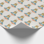 Klassischer Hase sitzt in einer Topfpflanze Geschenkpapier (Ecke)