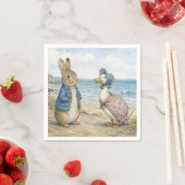 Klassischer Hase und Ente am Meer Serviette (Beispiel)