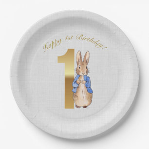 Klassischer Hase zum ersten Geburtstag Pappteller
