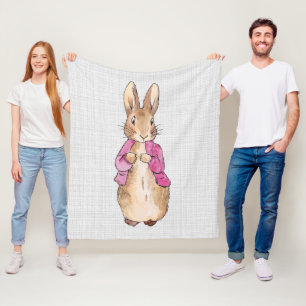 Klassischer Hasenkaninchen mit rosa Jacke Fleecedecke
