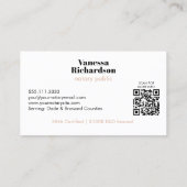Klassischer hellrosa Moderner Minimalistischer QR- Visitenkarte (Rückseite)
