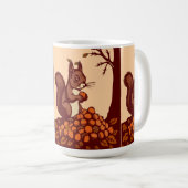 🐿️ Klassischer Herbst-Eichhörnchen-Becher Kaffeetasse (VorderseiteRechts)