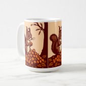 🐿️ Klassischer Herbst-Eichhörnchen-Becher Kaffeetasse (Vorderseite Links)