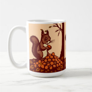 🐿️ Klassischer Herbst-Eichhörnchen-Becher Kaffeetasse