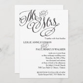 Klassischer Herr u. Frau Wedding Invitation Einladung (Vorne/Hinten)