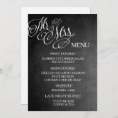 Klassischer Herr u. Frau Wedding Menu Chalkboard Menükarte (Vorne/Hinten)