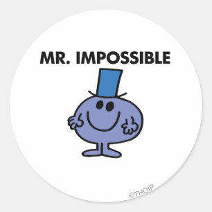 Klassischer Herr Unmöglich Runder Aufkleber